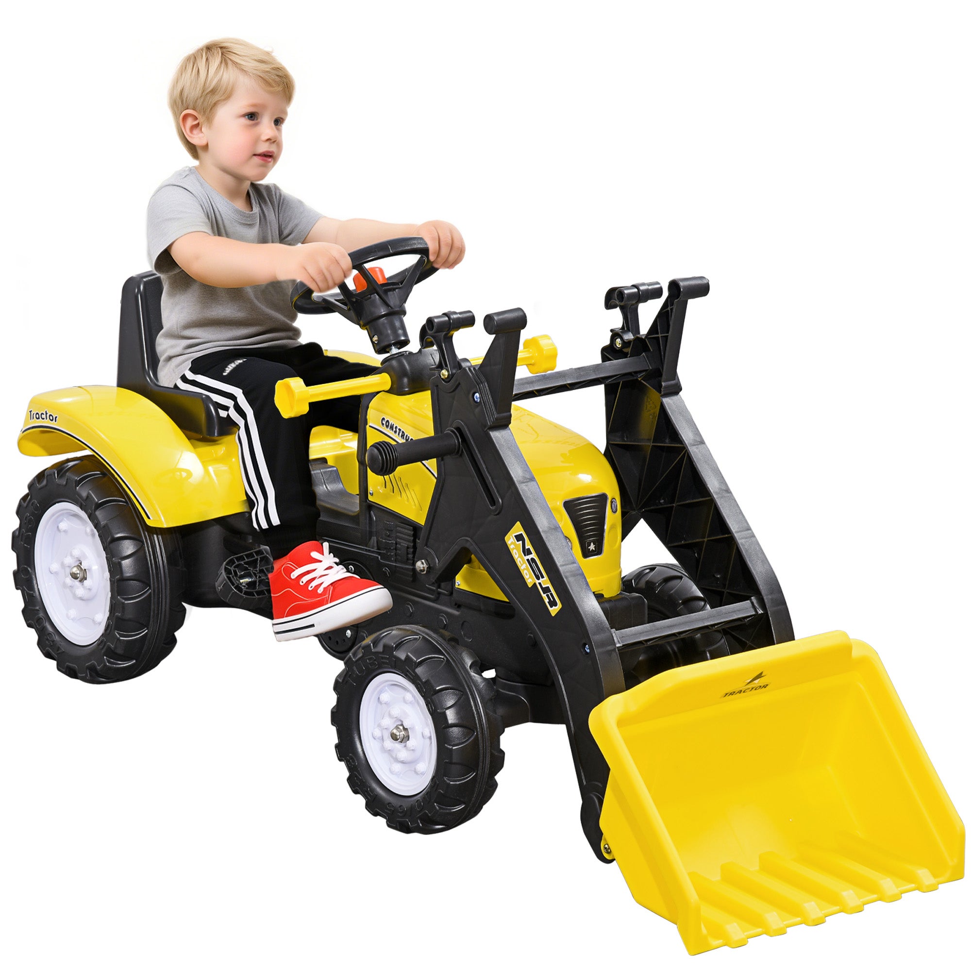 Lena 1262 Workies – Chargeuse Sur Roues En ABS, 14 Cm, Pelle Mobile, Pneus Caoutchouc, Essieux Acier, Dès 18 Mois – Jaune Et Noir