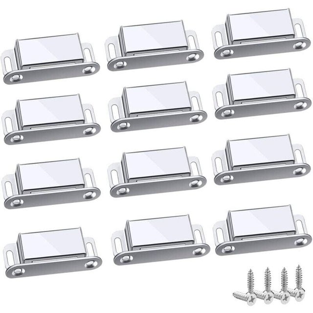 Lot De 4 Serrures Magnétiques Antirouille - Force 30 Lb, Acier Inox, Pour Armoires, Placards, Tiroirs