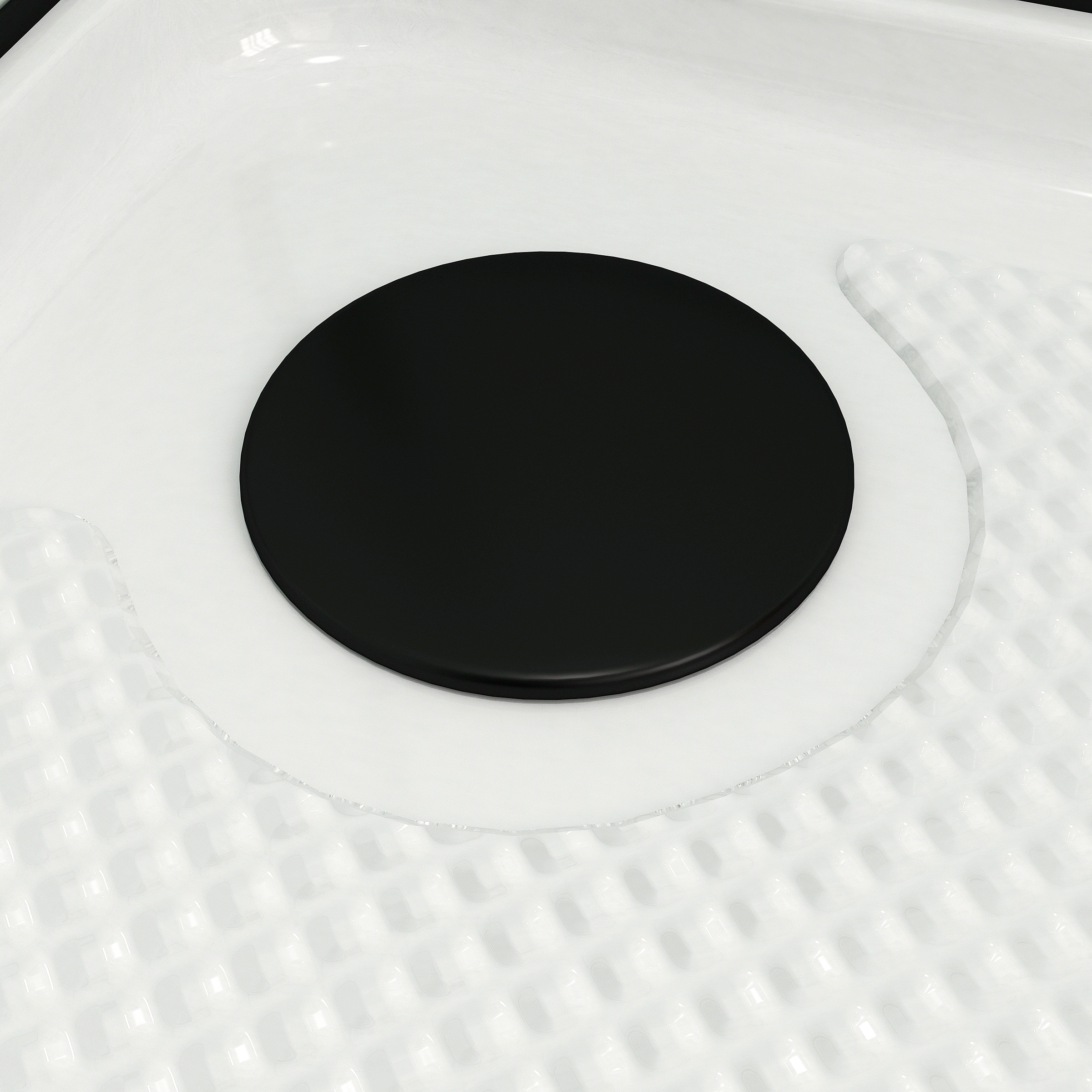 Cabine de douche 1/4 de cercle 85x85x200 cm - Portes coulissantes - Fonds Blancs & Profilés Noir Mat - 7