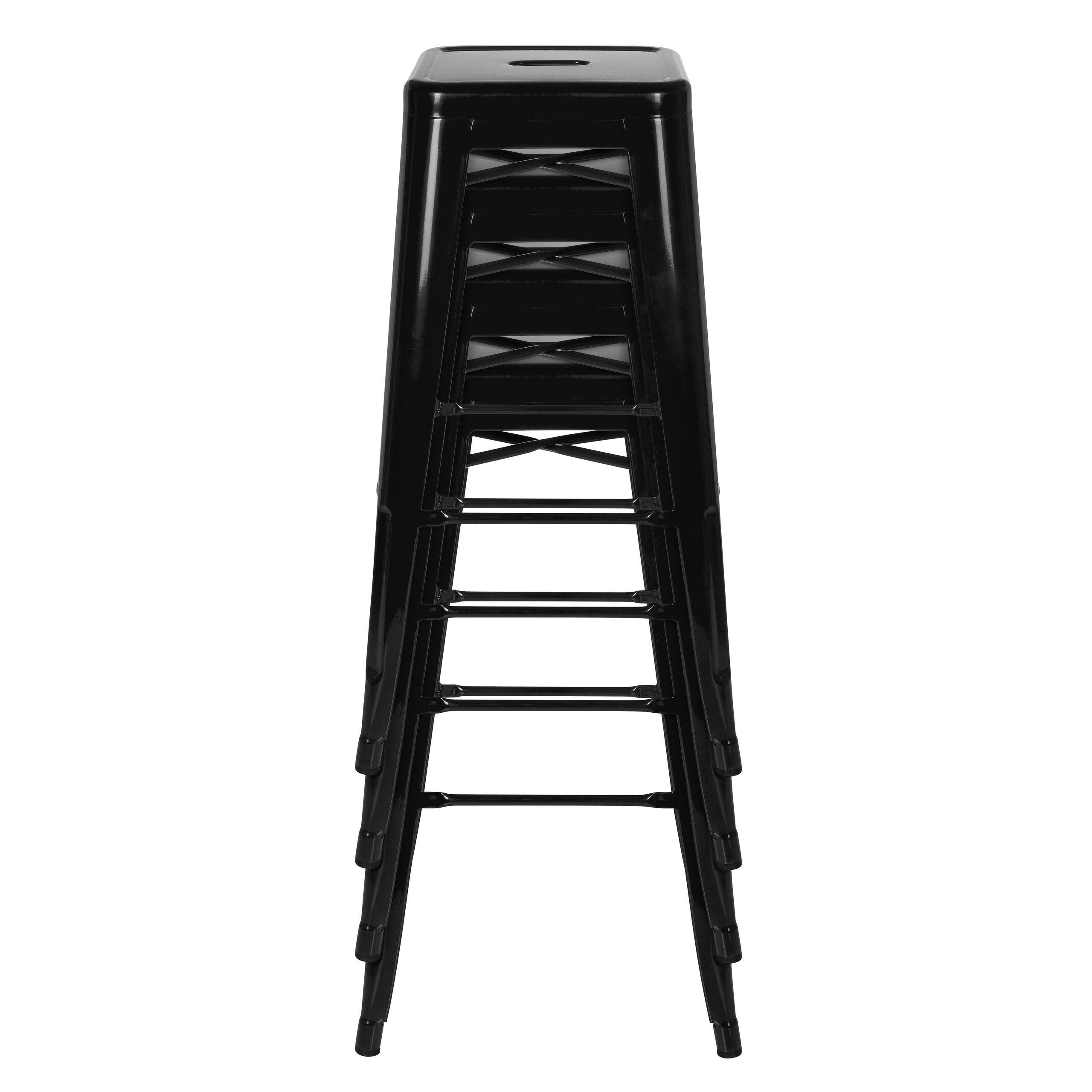 Sgabello da bar VANTAGGIO HIGH metallico nero hjh OFFICE - 4