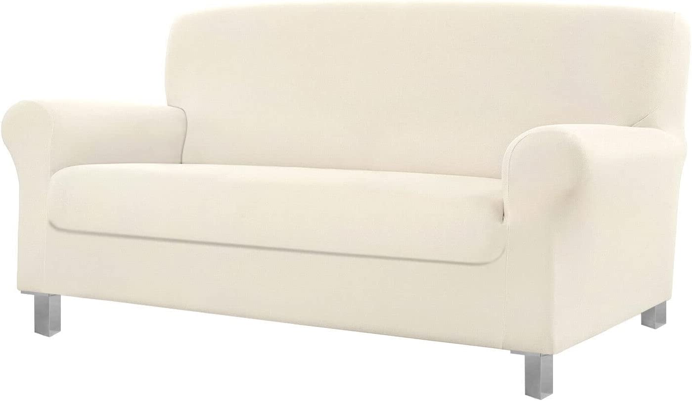 Housse De Canapé Extensible Sans Accoudoirs Beige 190-210cm - Jacquard Imperméable, Antidérapante Et Lavable Pour Canapé Lit Clic-Clac 2-3 Places