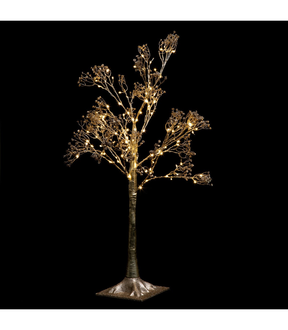 Árbol luminoso dorado de interior H90cm 114 LED + transformador - 2