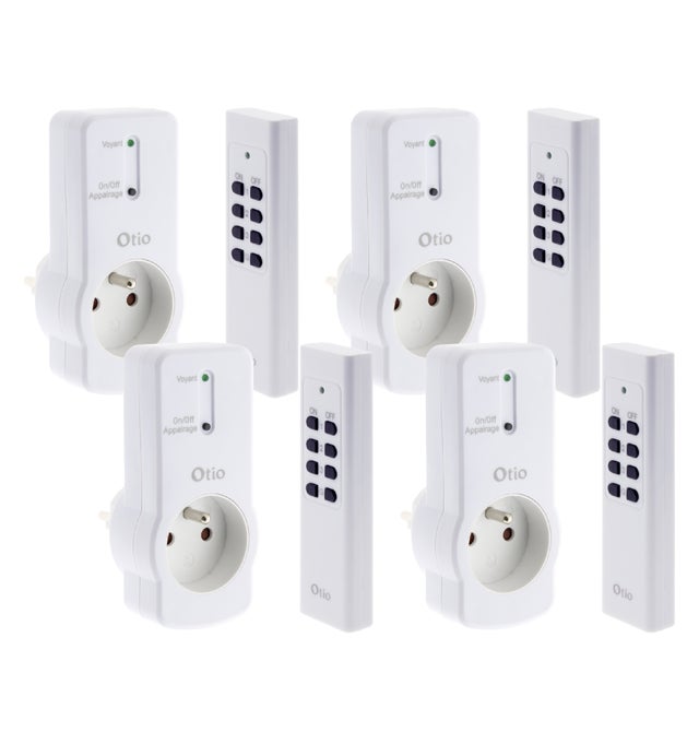 Lot de 4 prises télécommandées portée 25m - Blanc - Zenitech
