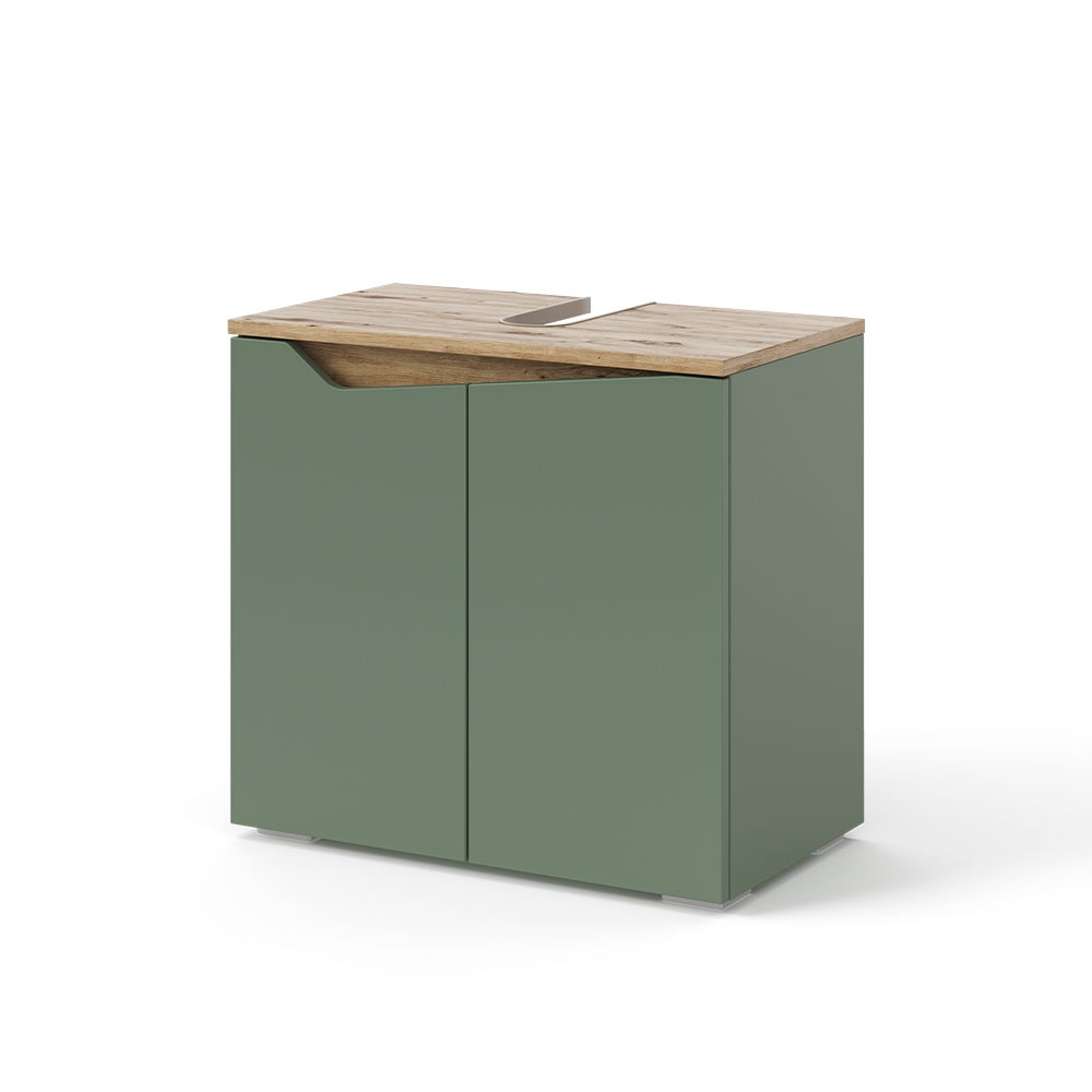 Vicco Szafka pod umywalkę Marelle, Zielony/rzemieślniczy, 60 x 57.5 cm z 2 drzwiami