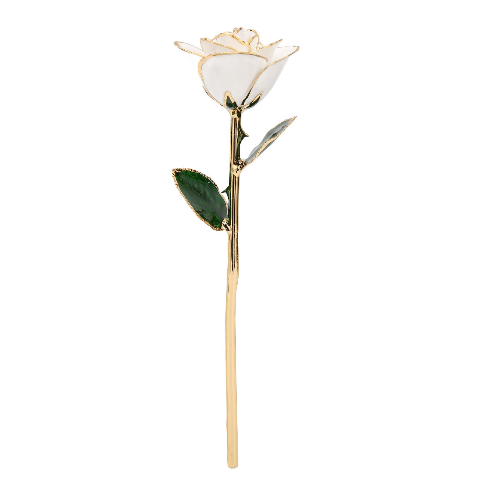Rose plaquée or 24 carats avec support, décoration florale en rose ...