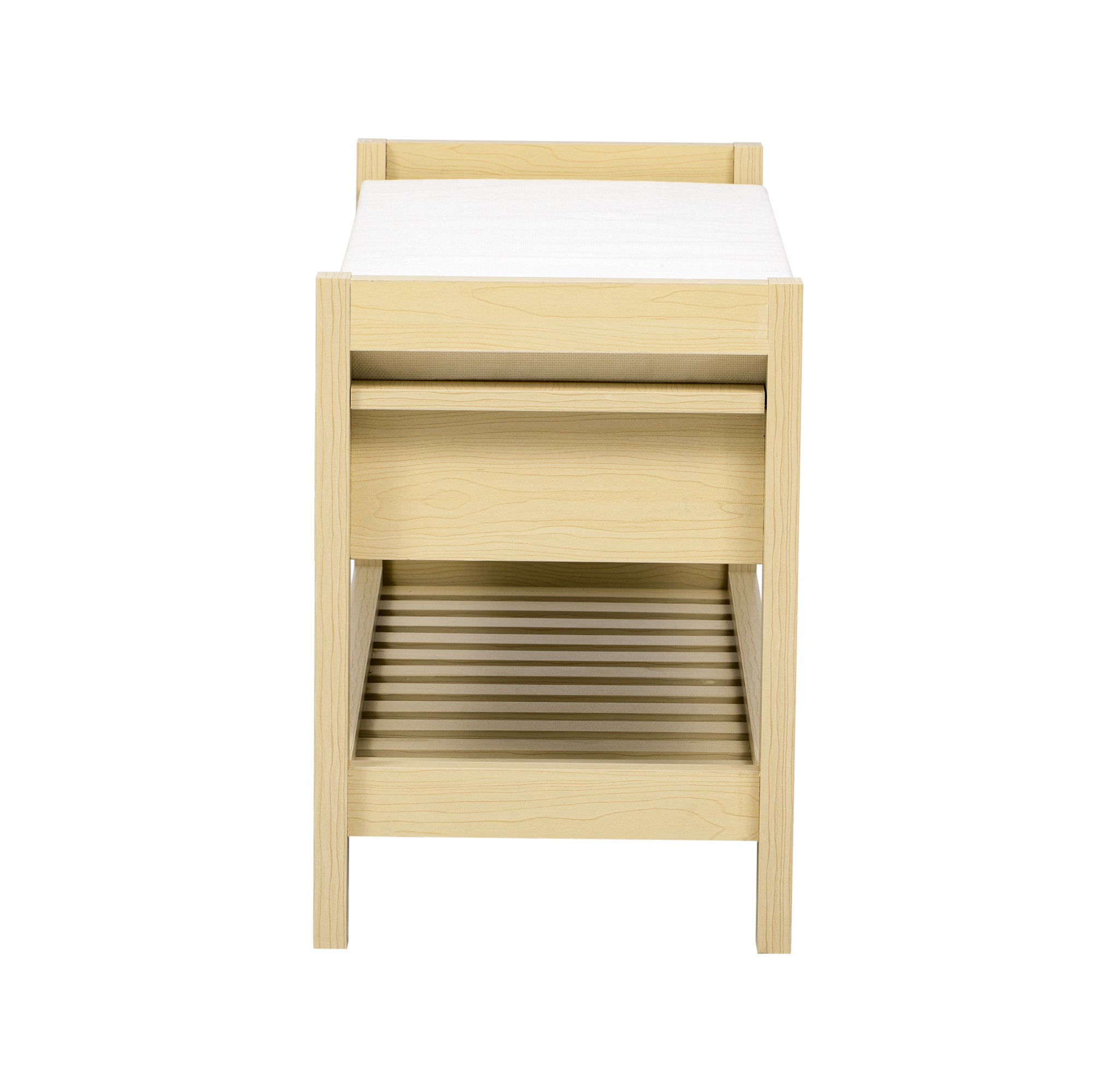 Meuble à chaussures - avec siège - avec 2 tiroirs - avec des étagères ouvertes - Naturel - 6