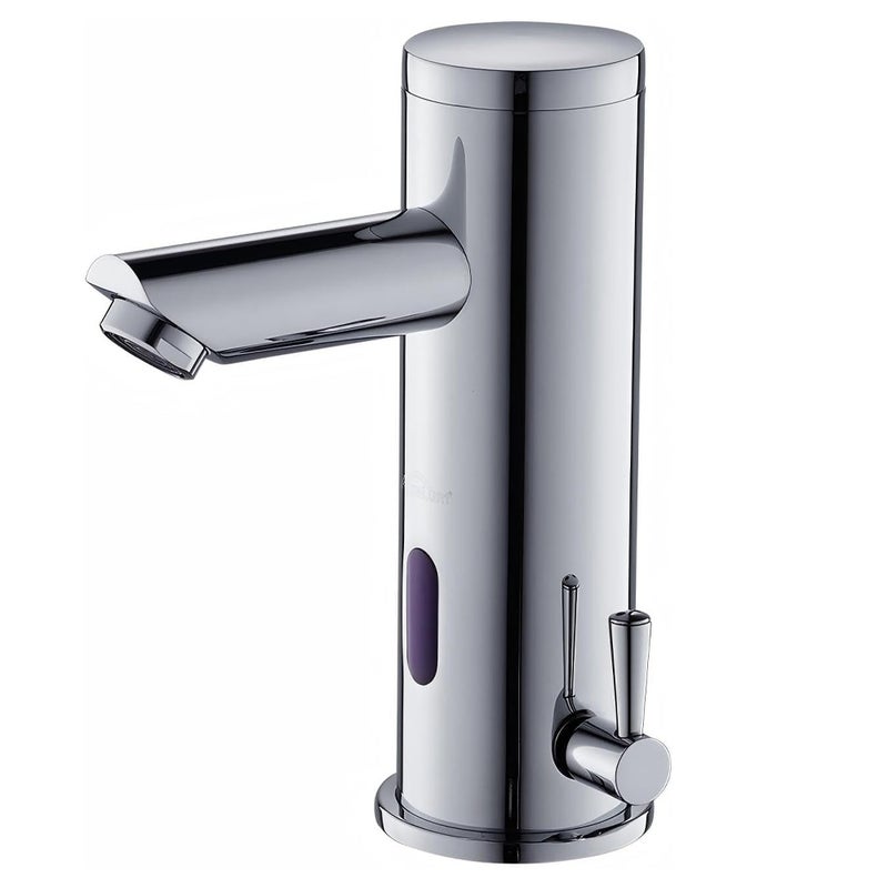 Automatyczna bateria umywalkowa na podczerwień z czujnikiem podczerwieni i perlatorem wody z jednym otworem. Materiał: miedź galwanizowana.