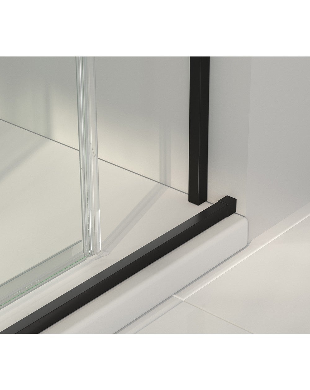 Mampara Ducha Corredera 1 Puerta 1 Fijo | 120 cm (Adaptable 114-119cm) | Vidrio 6 mm Transparente Antical | Perfil Negro - 9