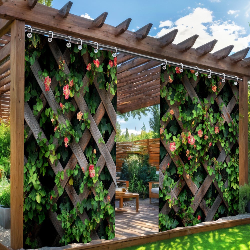 Cortinas impermeables para exteriores, con aislamiento térmico y opacas, para cenadores, pabellones y cabañas (juego de 2), 180 x 213 cm - 2