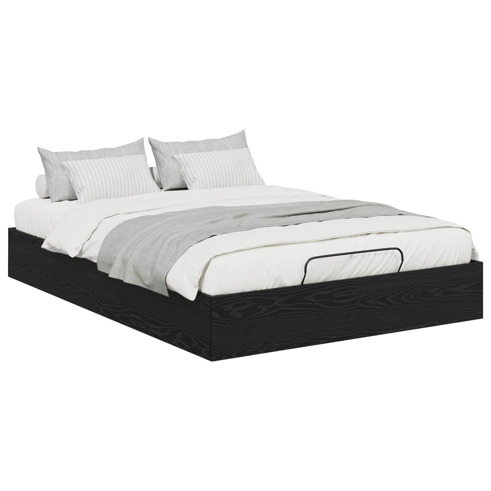 Cadre de lit ottoman avec espace de rangement chêne noir 203 x 150 x 25 cm - 3