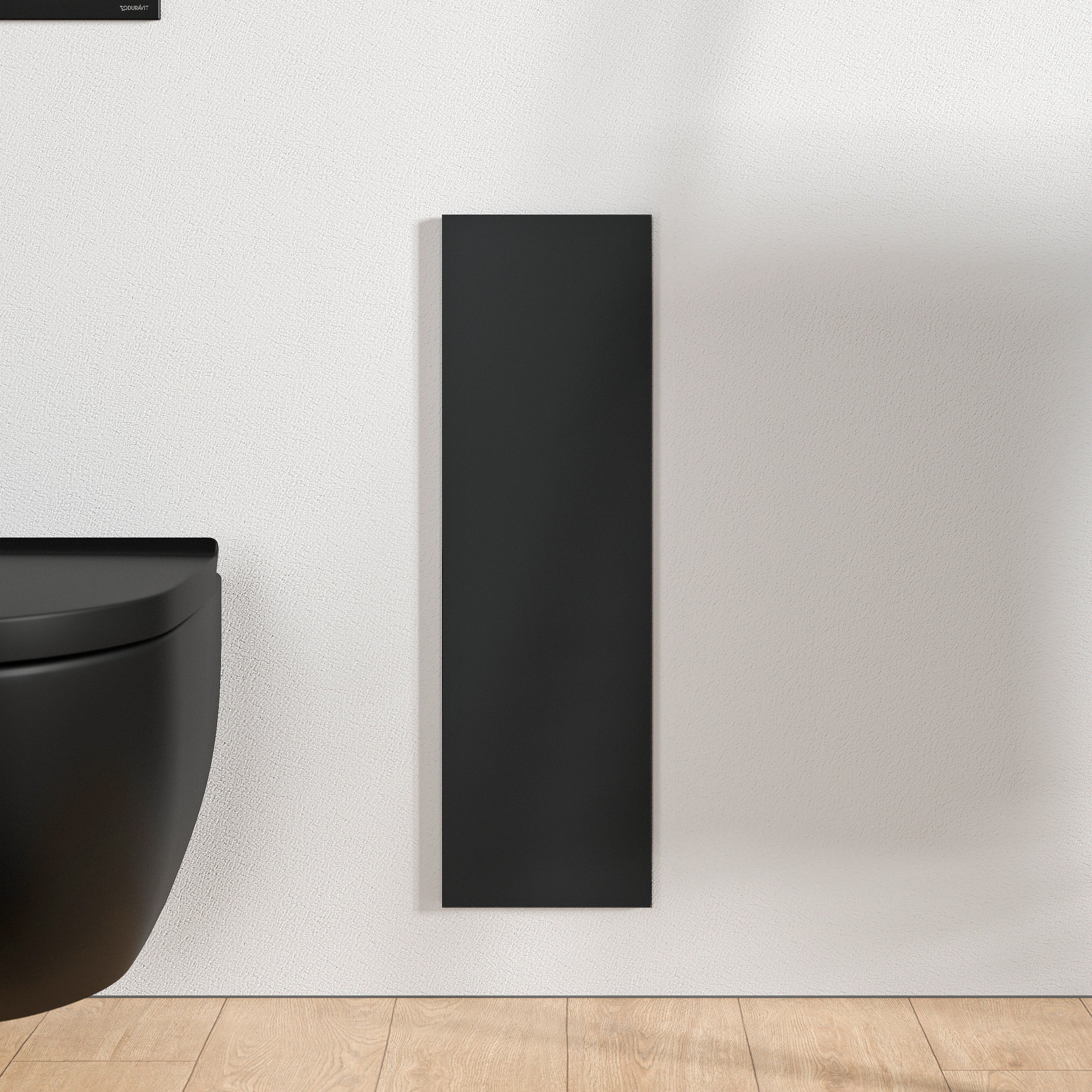 BERNSTEIN - Niche module acier inox WC encastré verre noir mat 16x16x58 (LxPxH) porte brosse toilettes + 1 étagère, charnière à droite - RIA - 3