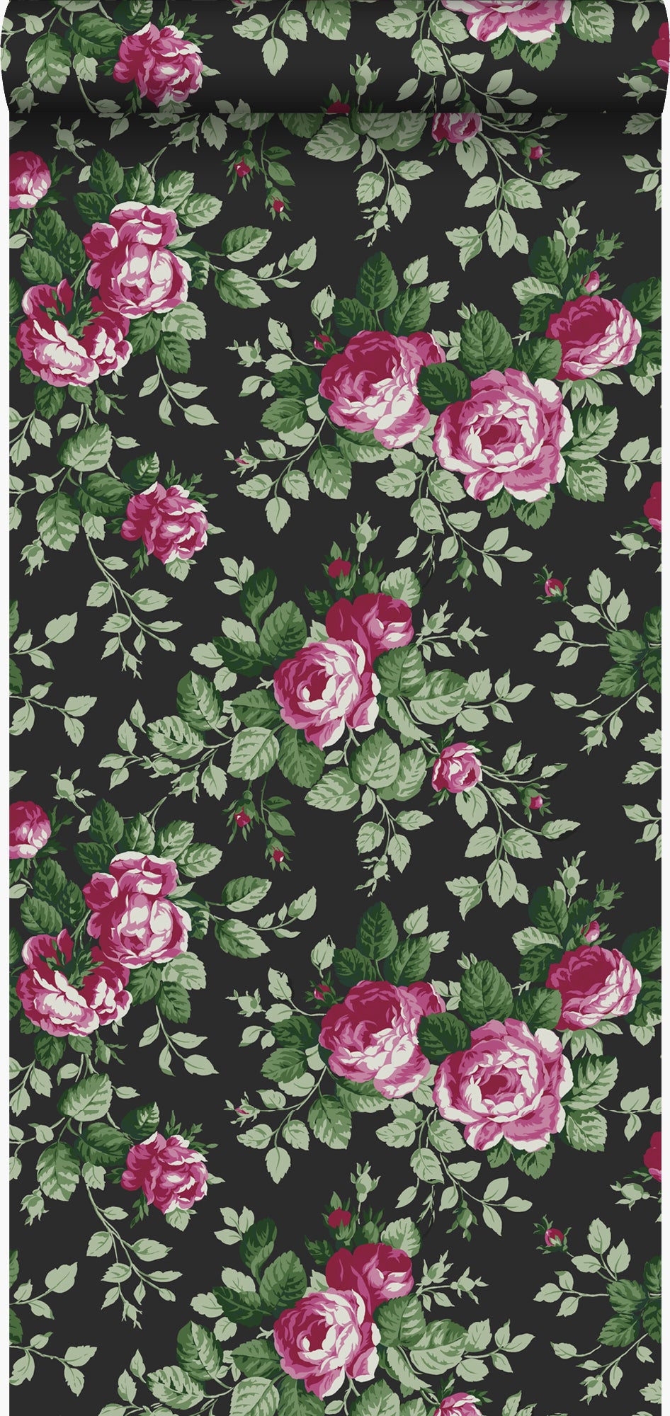 Tapeta róże czarnymIróżowym - 53 cm x 10.05 m - ORIGIN