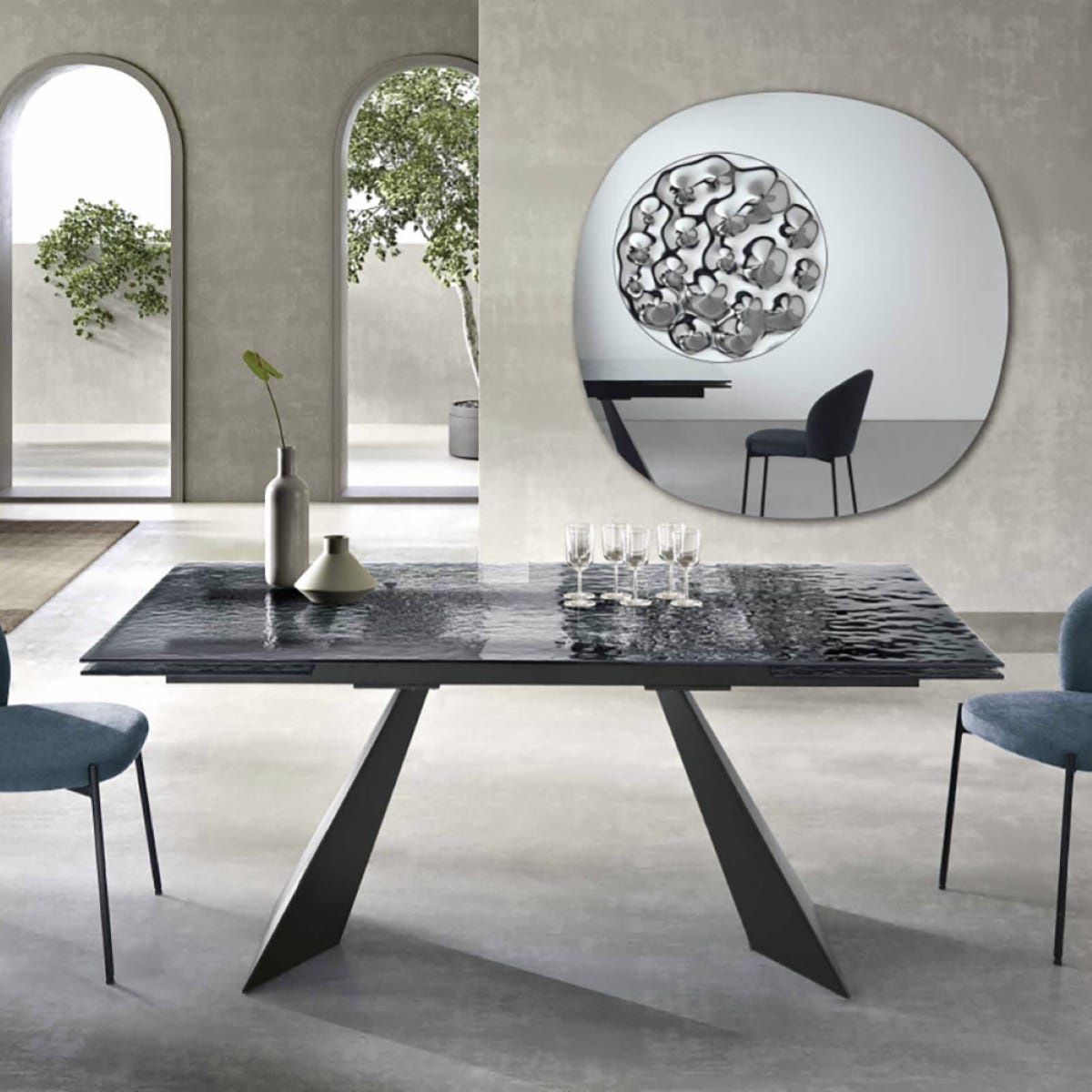 Vetro Tavolo Pranzo Quadrato Design Tavolo Rettangolare Tavolo