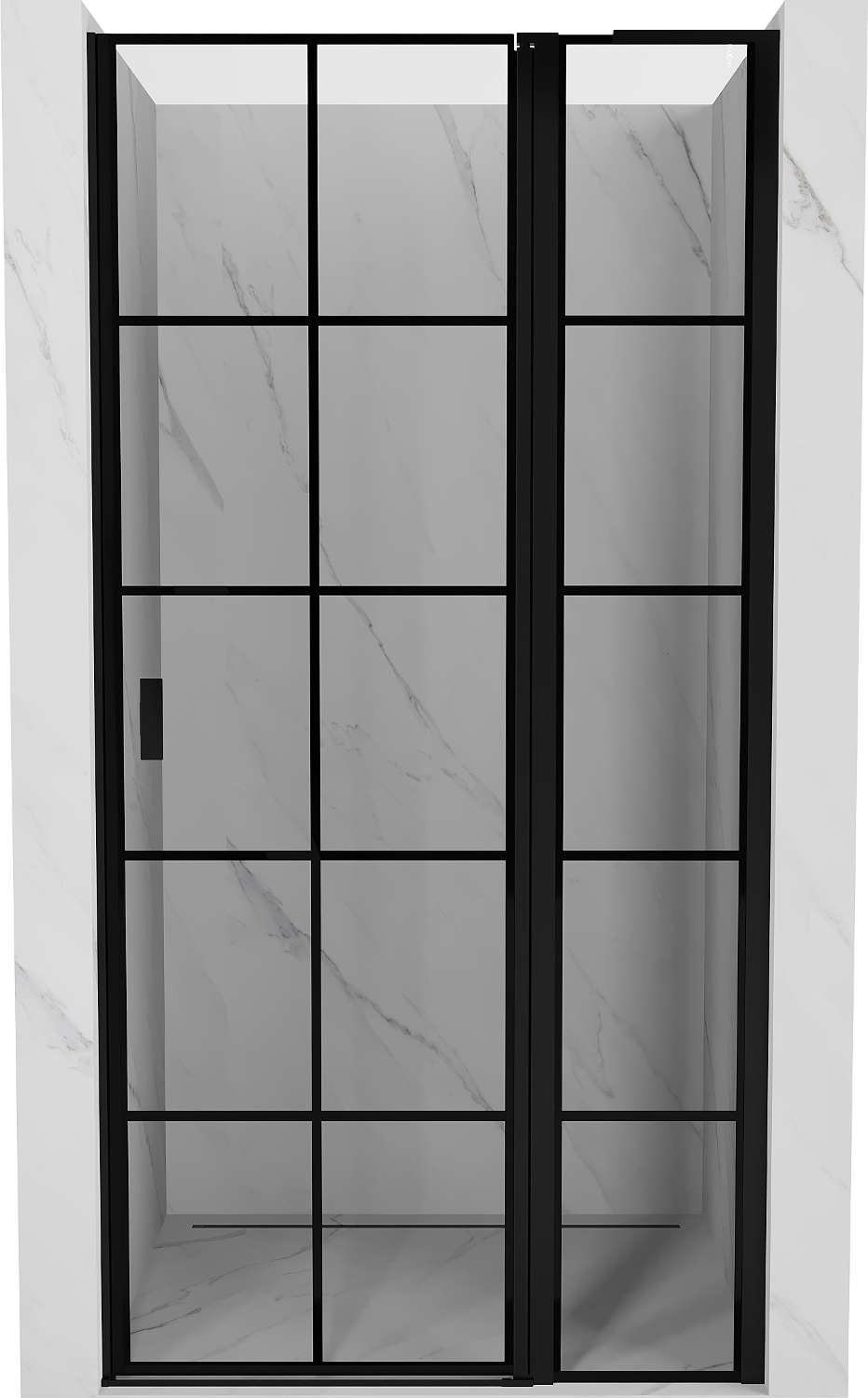 Mexen Mist L drzwi prysznicowe uchylne prawe 120 cm, czarna kratka, czarne - 8A4L-120-000-70-77-P