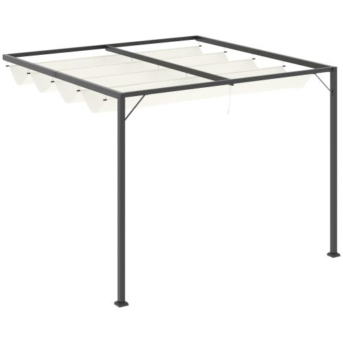 Pérgola Pabellón 3 x 3 m con Techo de Tela, Pabellón BBQ con Estructura ...
