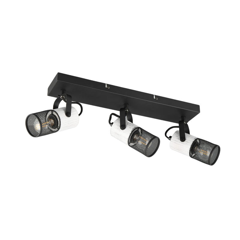 Reflektor sufitowy spot natynkowy Tosh listwa czarno-biały 3xE14x40W wym: 19,5 x 9 x 44 cm metal Trio