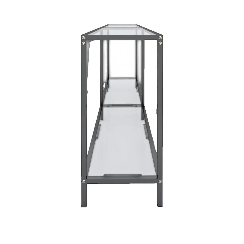 Konsola vidaXL szklana przezroczysta hartowane szkło stal 160x35x75,5 cm