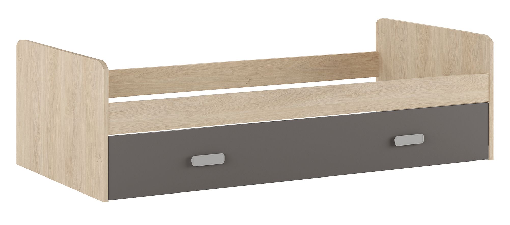 Cama Nido de Melamina Color Puccini Grafito – Ancho 194,4 cm x Fondo 98 cm x Alto 58 cm, Ideal para Habitaciones Juveniles.