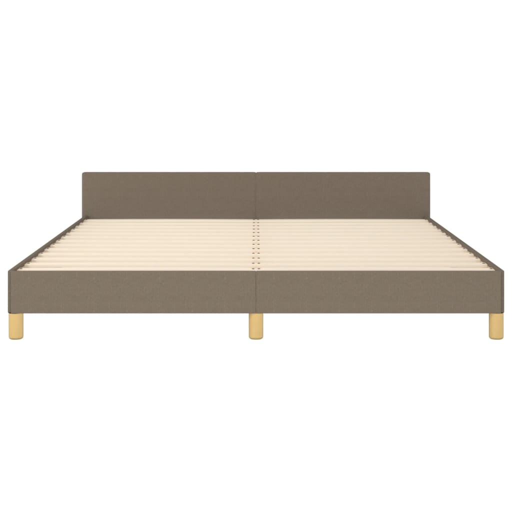 Cadre de lit sans matelas taupe 160 x 200 cm tissu - 6