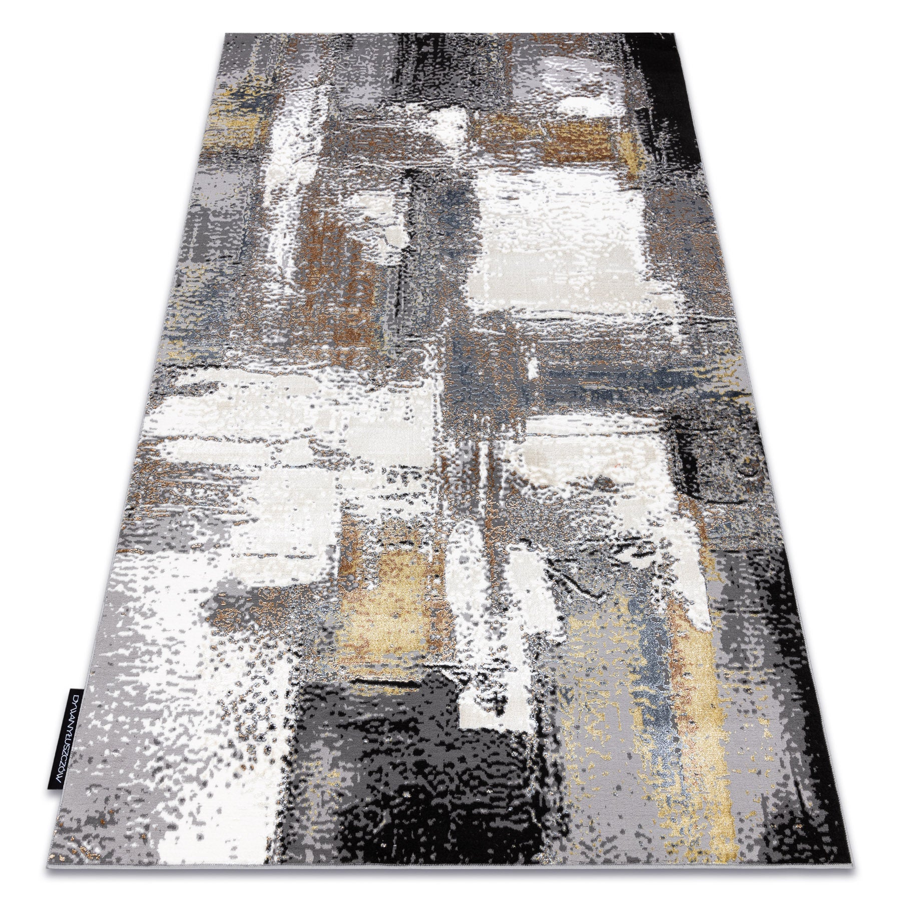 Dywan DE LUXE nowoczesny 633 Abstrakcja - Strukturalny krem / złoty 120x170 cm
