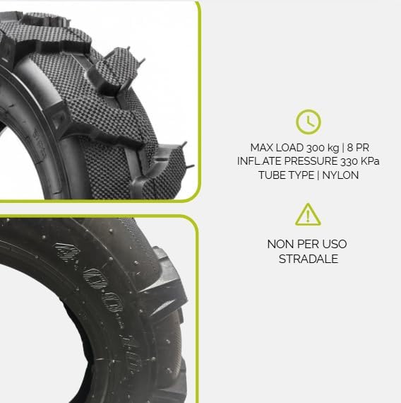 1 Pneu 4.00-10 TM 8PR Ultra Renforcé | Pneu Agricole pour Motoculteur, Motobineuse et Faucheuse - 3