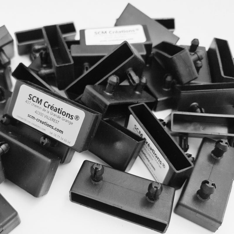 Embout plastic noir renforcé a clipser pour lattes de 53mm. SCM Créations - 3