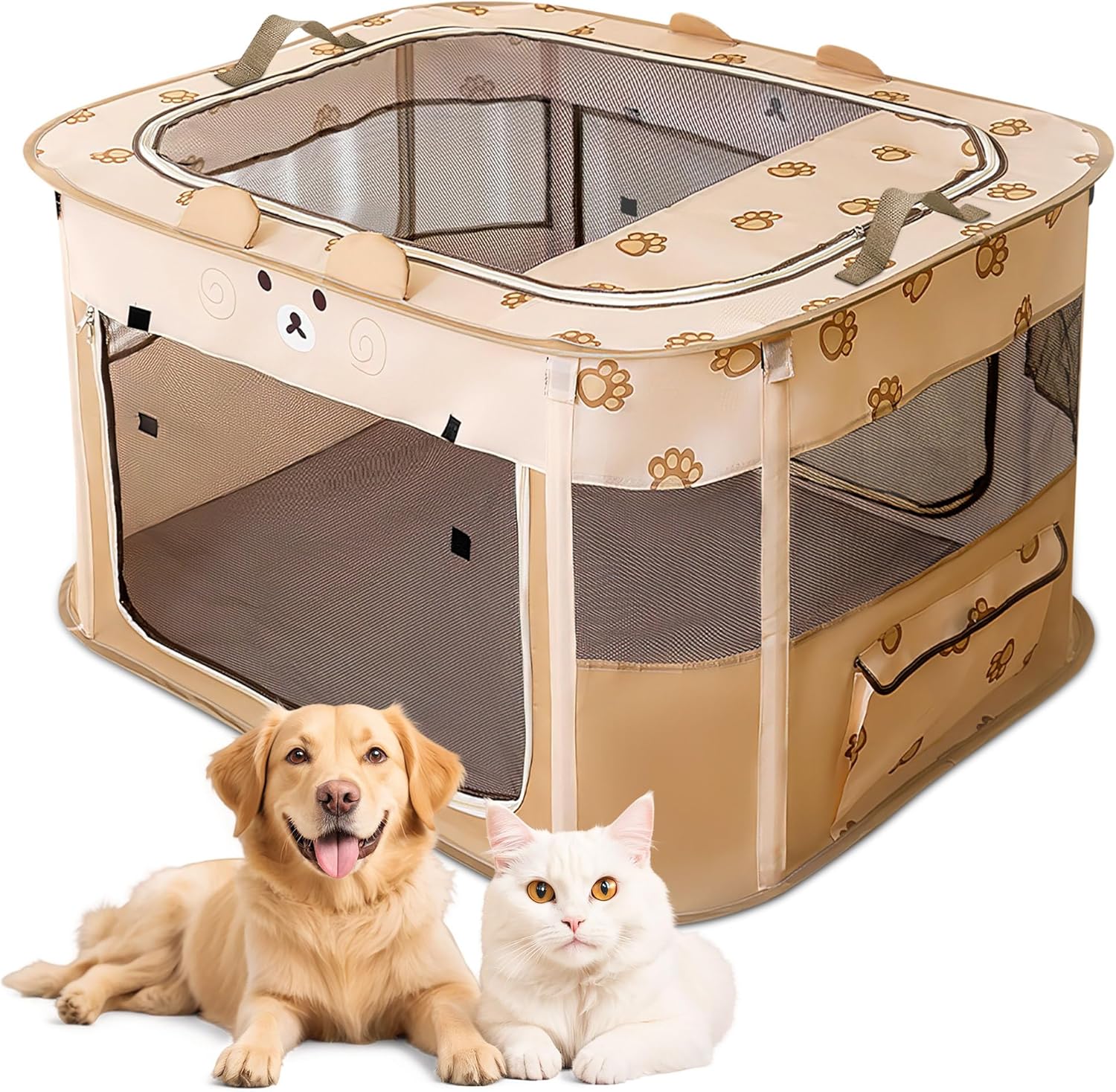 Parc pour chien 8 panneaux pliable portable sécurisé intérieur extérieur enclos animaux noir | Leroy Merlin