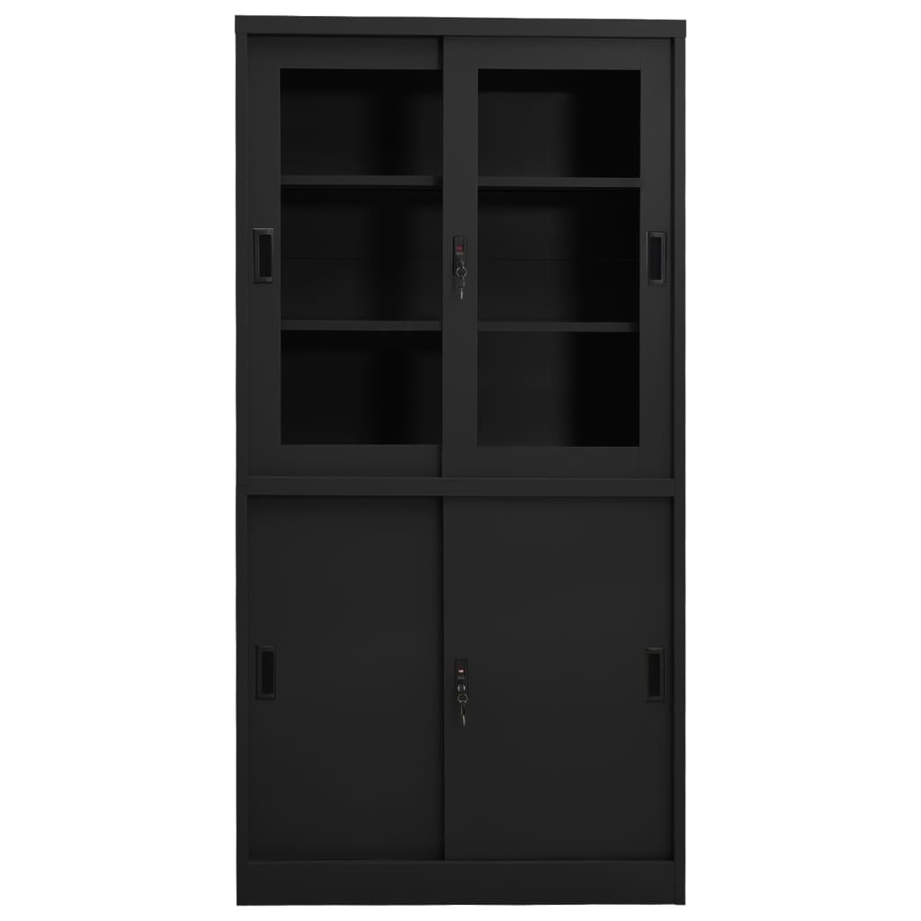 Armoire De Bureau Porte Coulissante Gris Clair 90x40x90 Acier