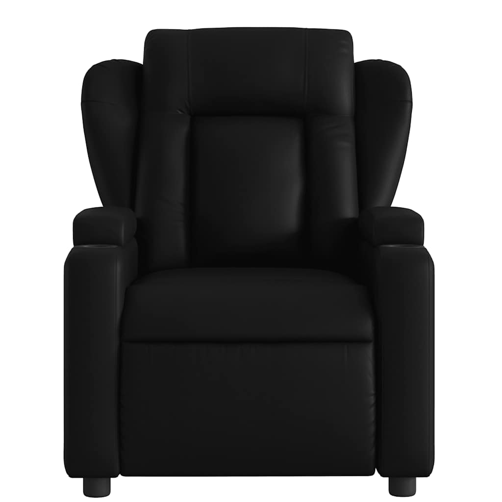 Fauteuil de Salon，Chaise，Fauteuil de massage inclinable noir similicuir - 7