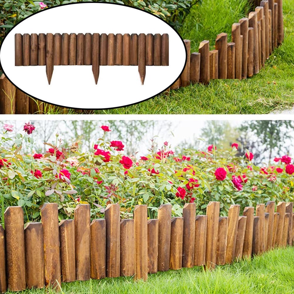 Jardin, Bordure De Clôture en Bois Paysage De Pelouse De Jardin Extérieur Bordure Fini en 120cm pour L'entretien De La Cour du Jardin De Fleurs - 8