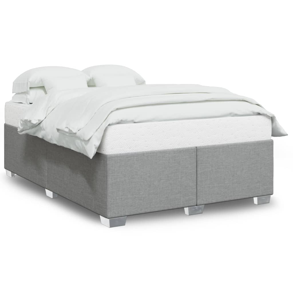 Cadre de lit sans matelas en tissu gris clair pour la chambre, 160 × 200 cm - 2