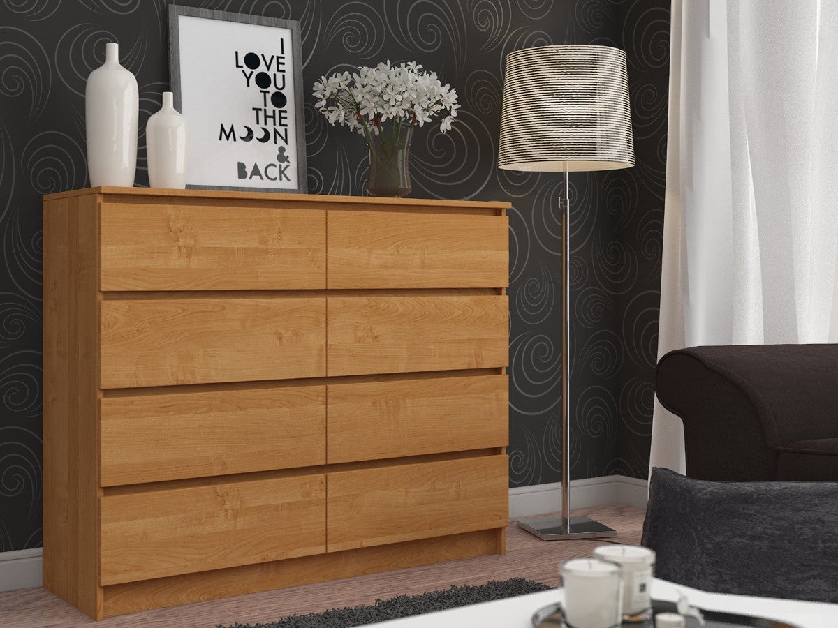 Komoda AKORD K140 Olcha 138 cm 8 szuflad kolor Olcha mat 138x40x99 cm - 5
