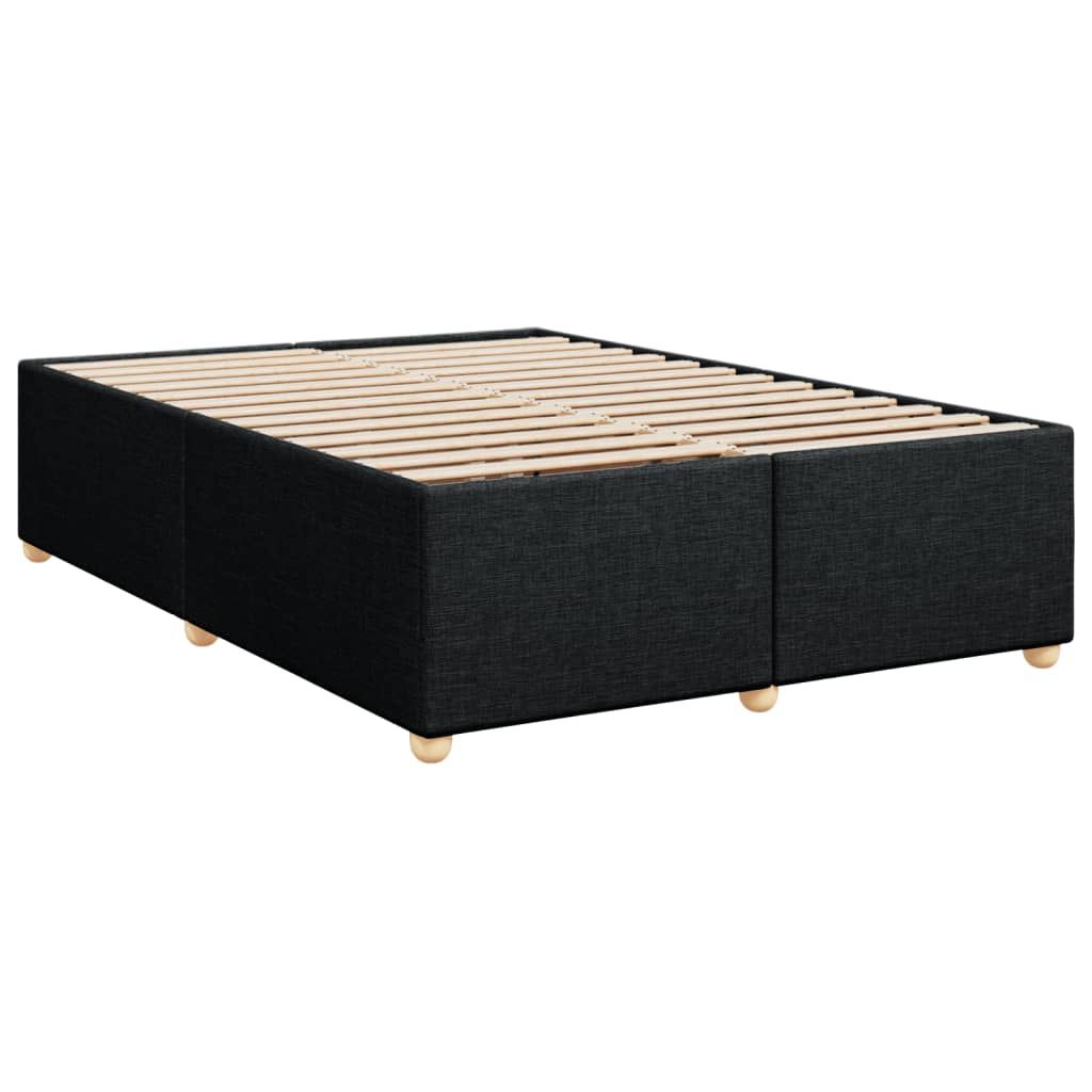Cadre de lit sans matelas, tissu noir, pour la chambre, 160 × 200 cm - 3
