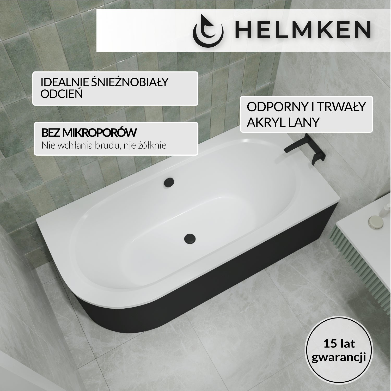 Wanna akrylowa Helmken Marbella Lux 180 x 80 prawa / 23092007