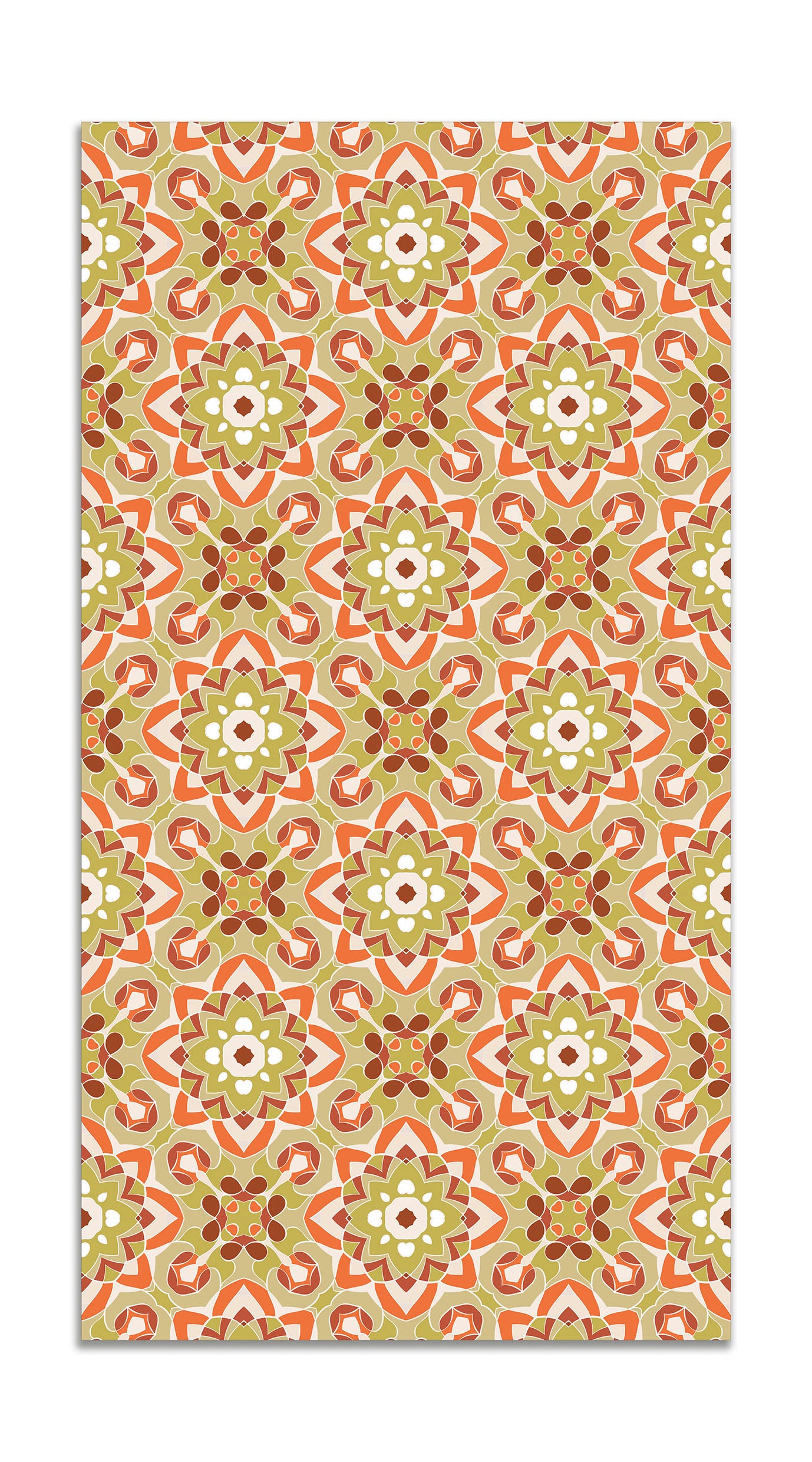 Panorama Tapis Vinyle - Modèle Aztèque Orange 60x250 Cm Tapis Du Sol De Cuisine Chambre 89852990