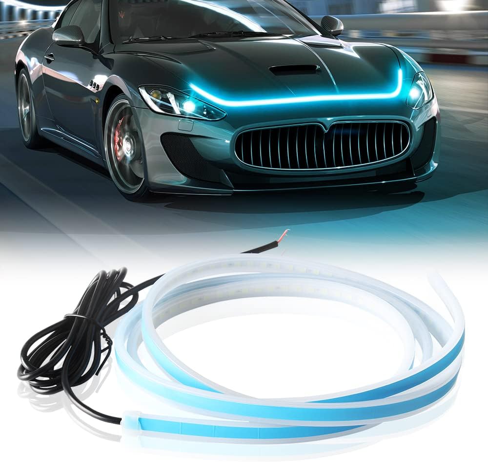 Band LED Néon Pour Voiture - 72 LED, 12V, 500 Lm - Blanc, Avec Interrupteur - Pour Camion, Camping-car, Bateau
