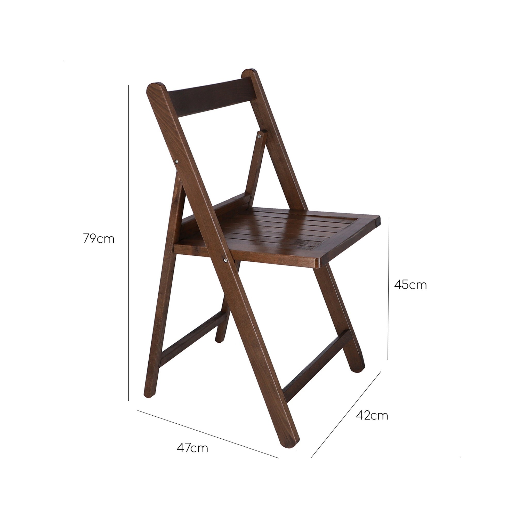 Cadeira WELL HOME FURNITURE & DECORATION NORTE em madeira de faia, acabamento em nogueira, 43x47x79 cm - 3