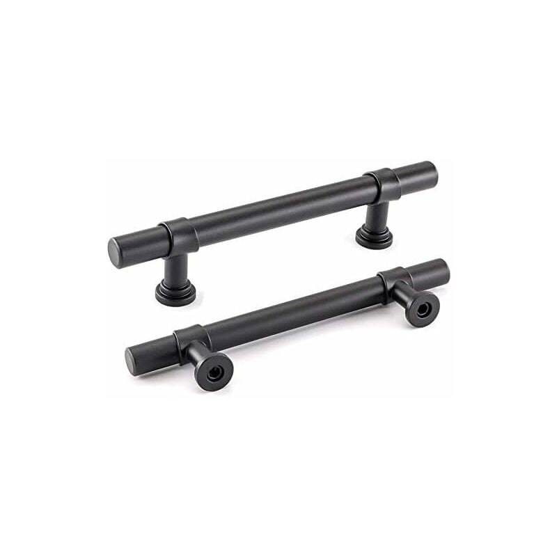 Czarne uchwyty do szafek łazienkowych, 2 sztuki, 128 mm