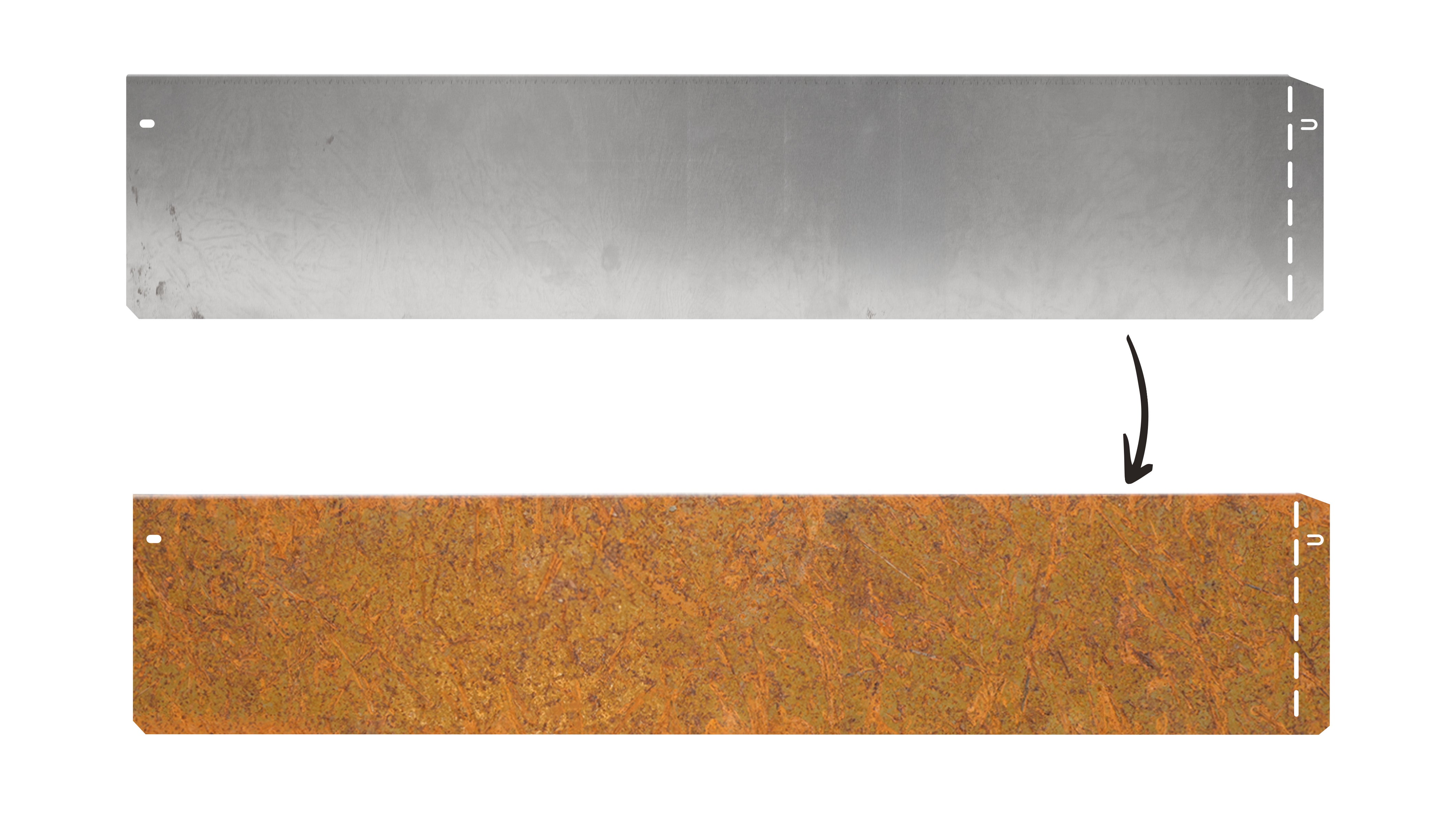 Wovar Bordure de gazon en acier Corten 20 x 95 cm - Par pièce - 3