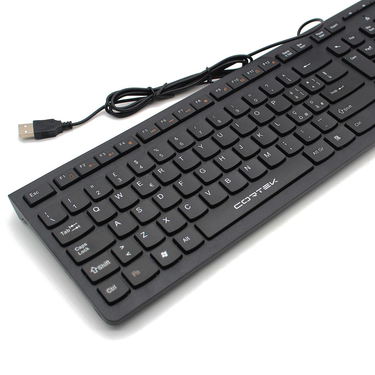 Tastiera Cablata Usb Con Filo Da Scrivania Sottile Slim Ufficio Economica Pc | Leroy Merlin