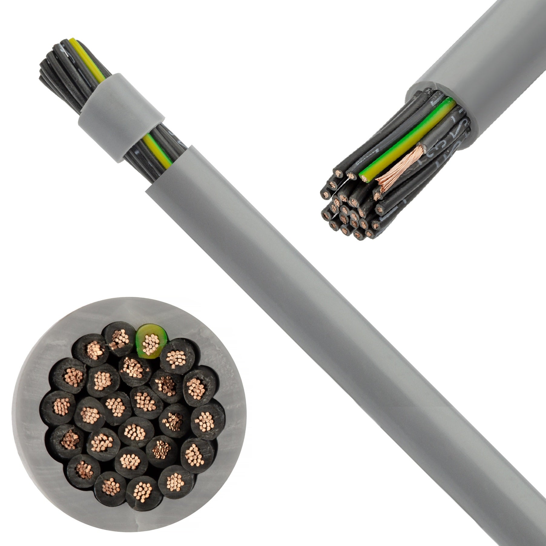 Kabel sterowniczy OPVC-JZ 25x0,75mm2 szary 300/500V numerowany olejoodporny linka TKD 100m