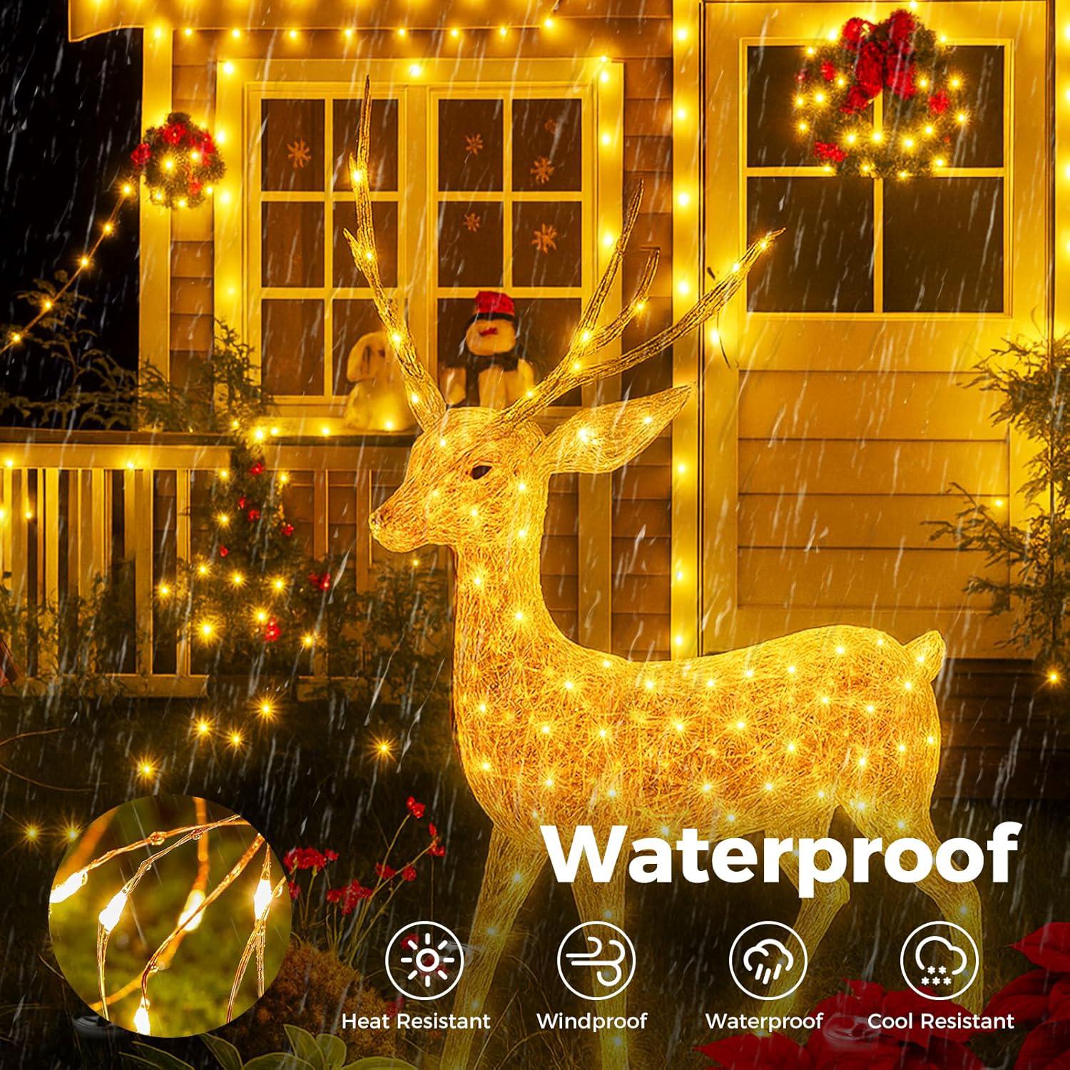 Guirnalda luminosa interior 10m, 100 LED, con mando, IP65, 3pz blanco ...