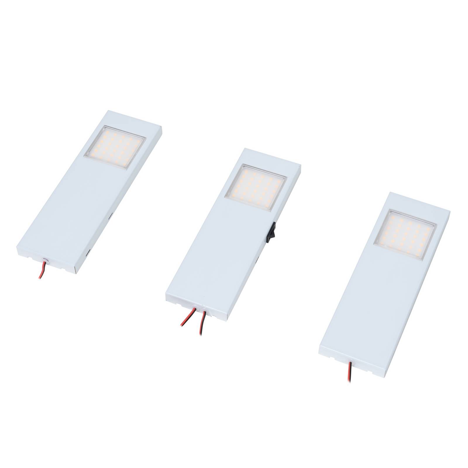 Set Di 3 Lampade LED Per Mobili Moderno 'Nortra' - Grigio, Dimmerabile Touch, Lampadine Incluse - Ideale Per Soggiorno E Cucina