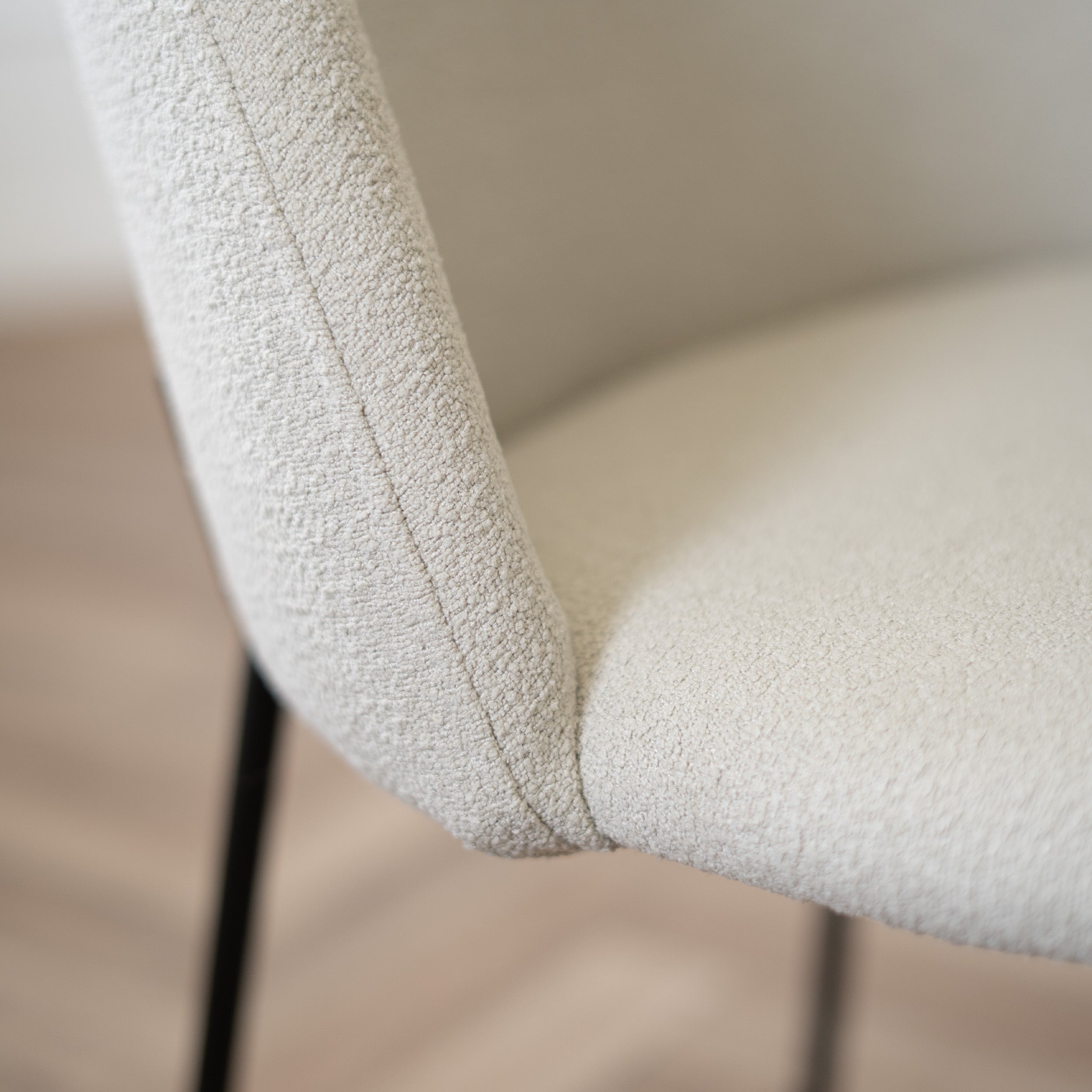 Set di 2 sedie in tessuto beige bouclé - Karl - 5