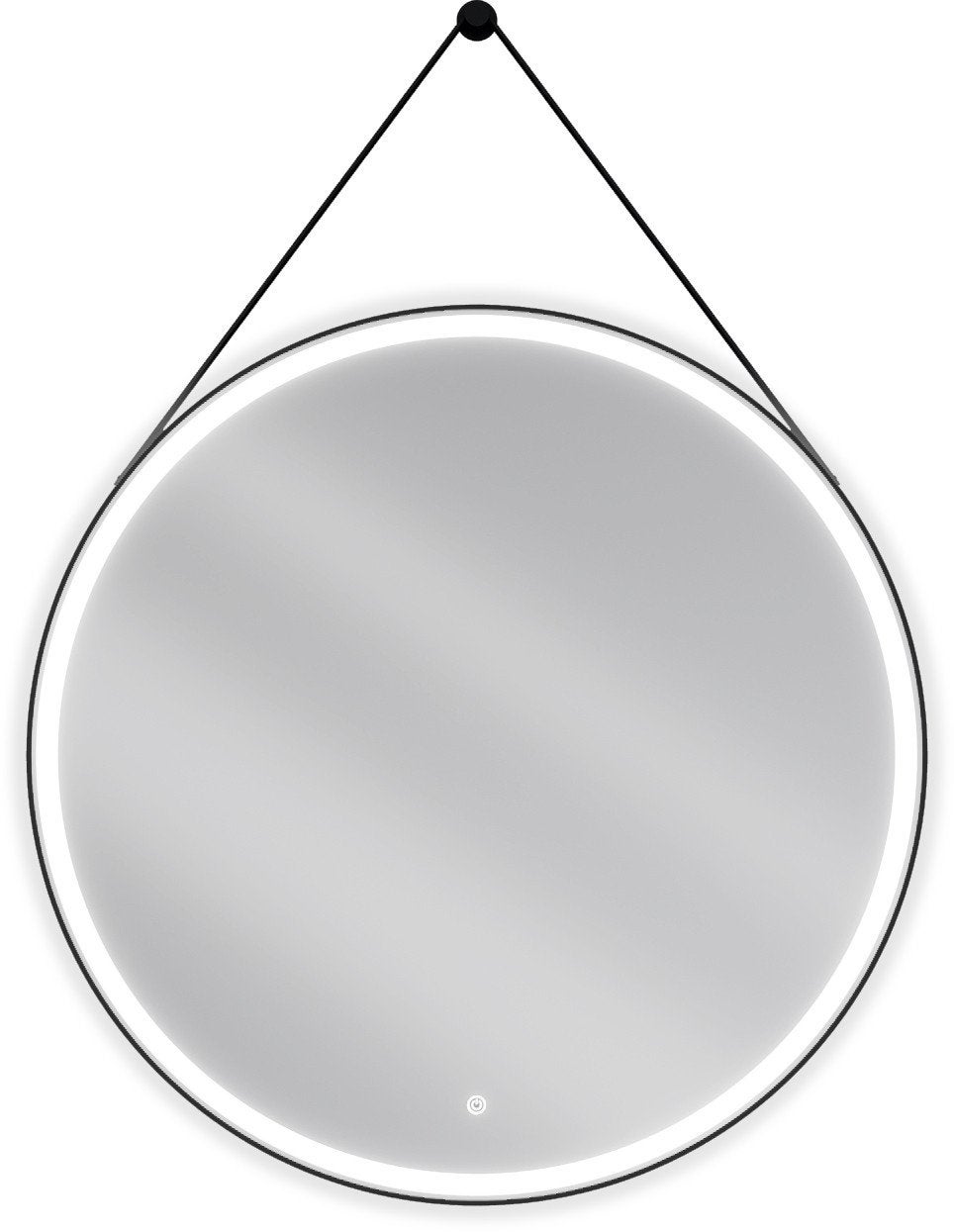 Mexen Reni lustro łazienkowe podświetlane, okrągłe 90 cm, LED 6000K, antypara, rama czarna - 9812-090-090-611-70