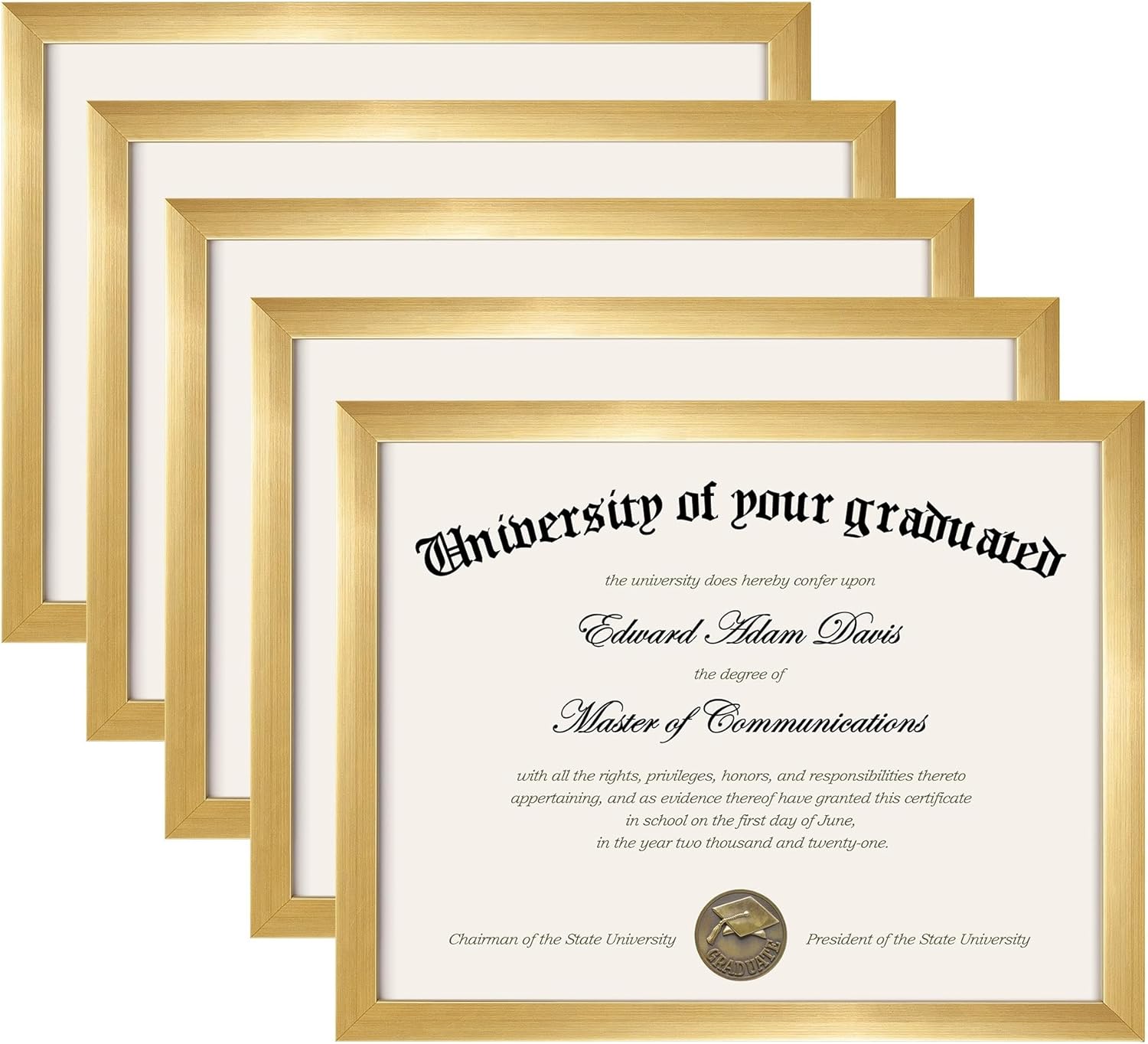 Americanflat Cadre Diplôme 8.5x11 Pouces Noir - Cadre Photo Classique Avec Verre Incassable, Chevalet & Accroche Murale, Style Traditionnel