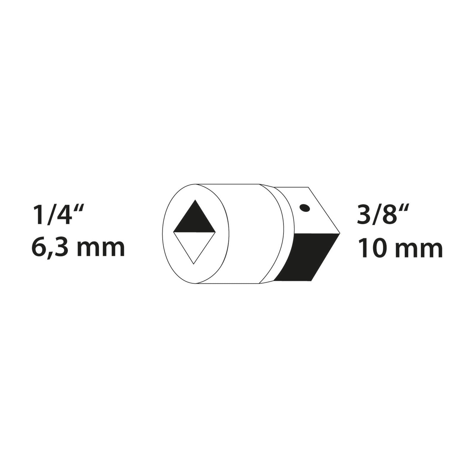 Adaptateur, femelle 1/4'' à mâle 3/8'', Long. : 25 mm - 2