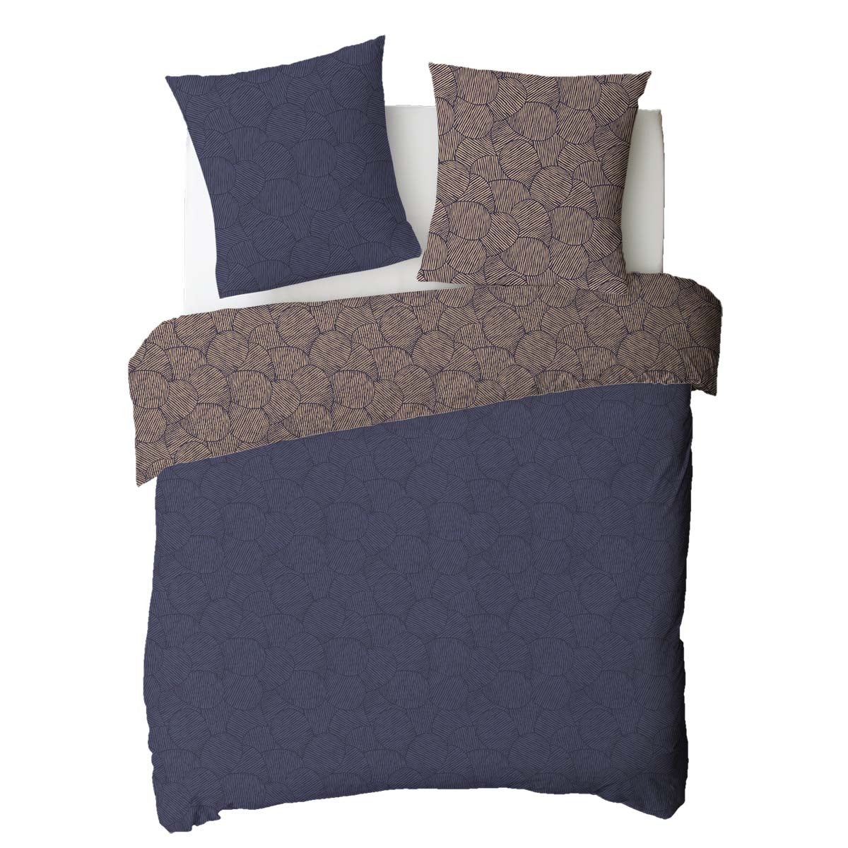 Parure de lit 2 personnes en coton 57 fils imprimé bleu 260x240cm - 5