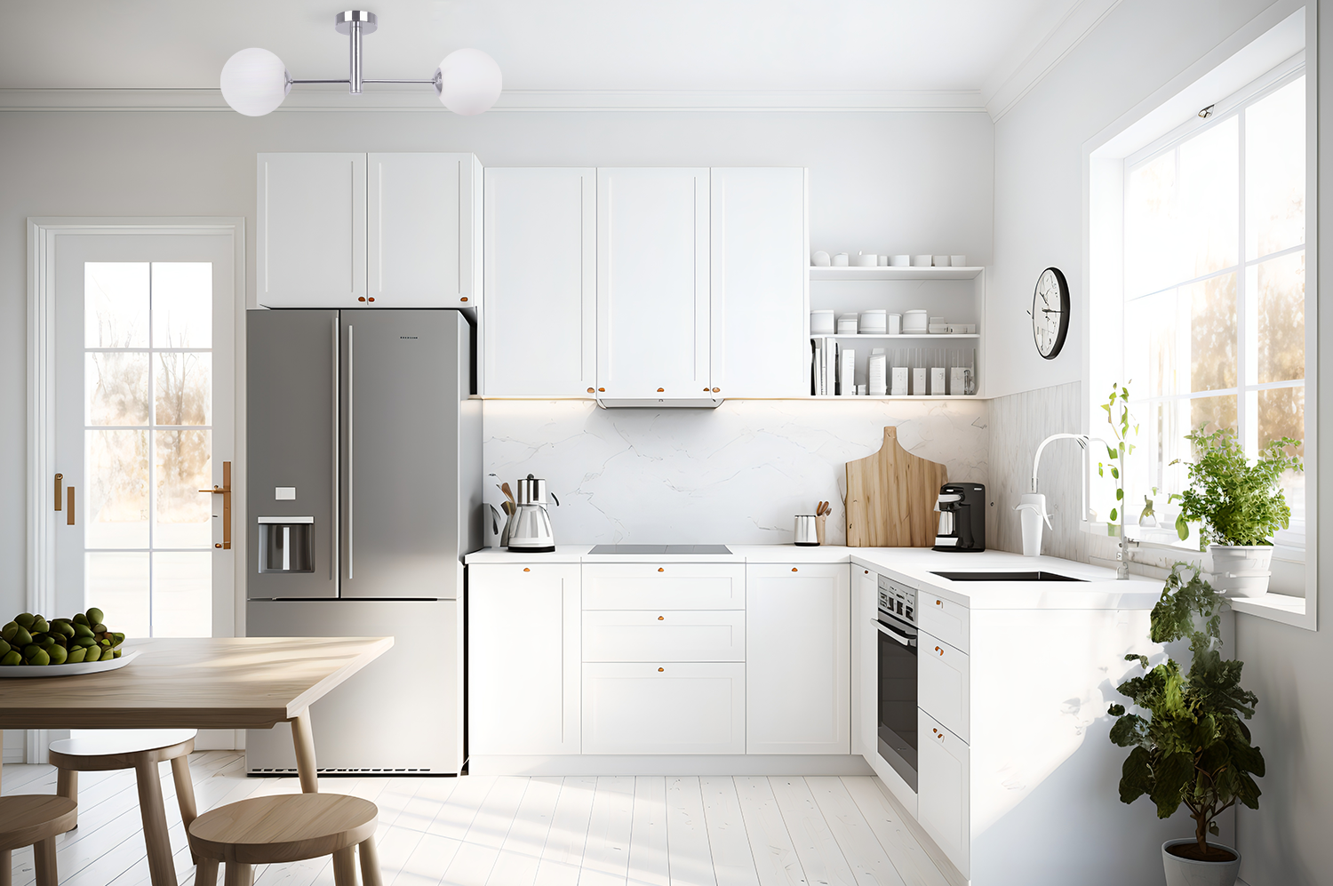 Lampa sufitowa wisząca Vicenza modern 2xE27 abażur kula biała/srebrna Light Home LH - 4