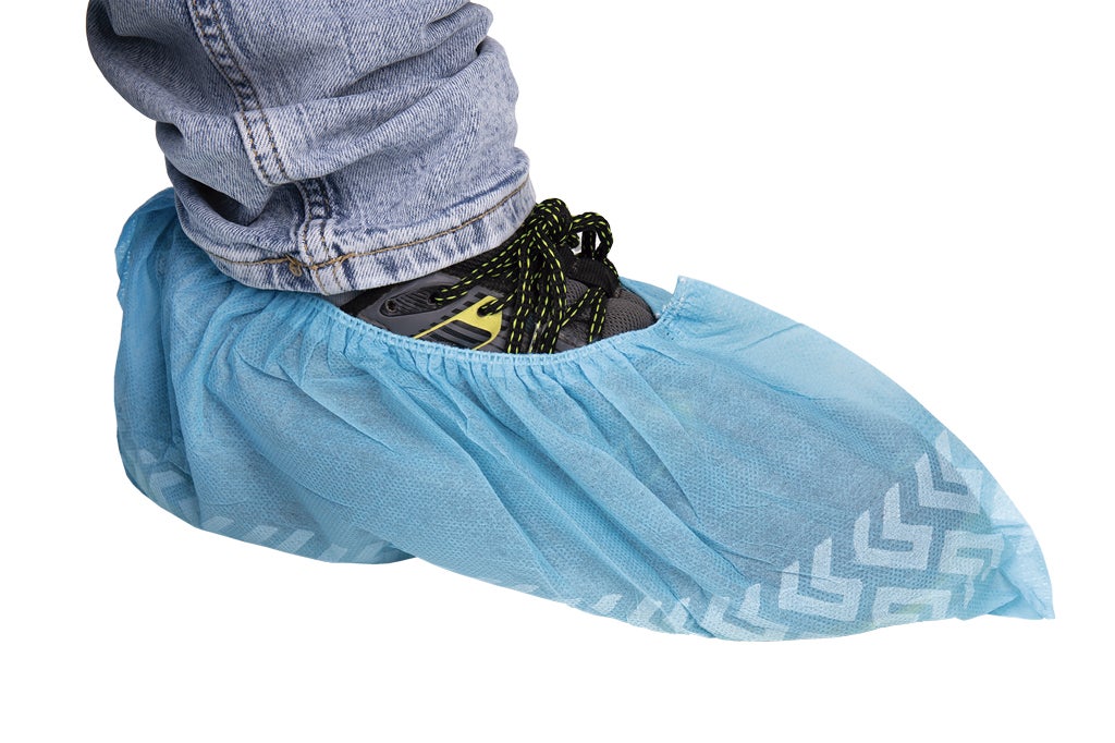 Cofan Cubrezapatos desechables | Pack de 100 unidades | Antideslizante | Material: polipropileno | Talla única | Color: azul | Cubre patucos con banda - 2